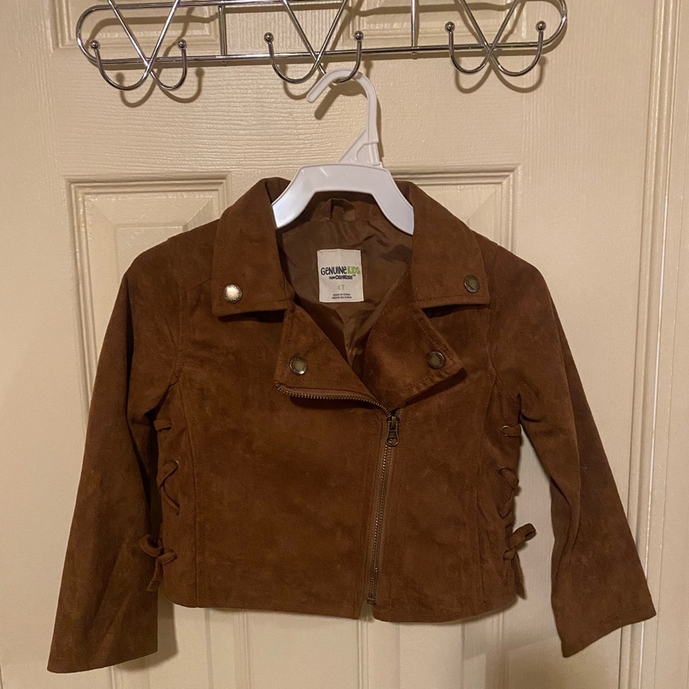 Girls suede biker jacket